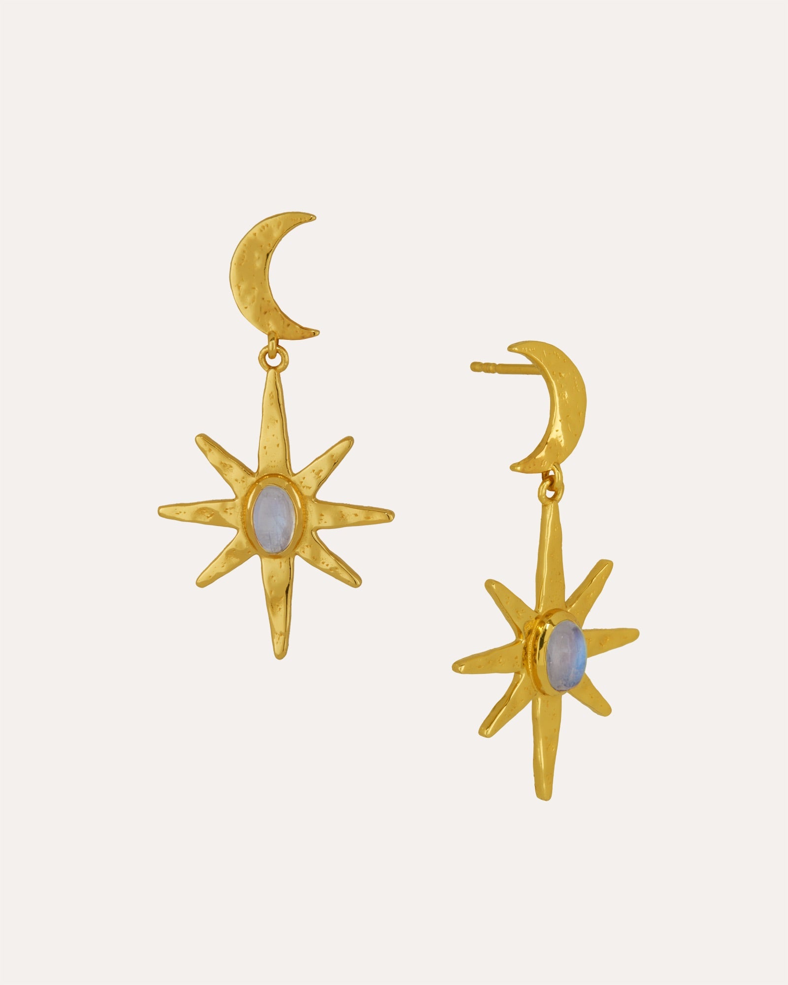 Moonstone Star Drop Earrings | Sustainable Jewellery by Ottoman Hands