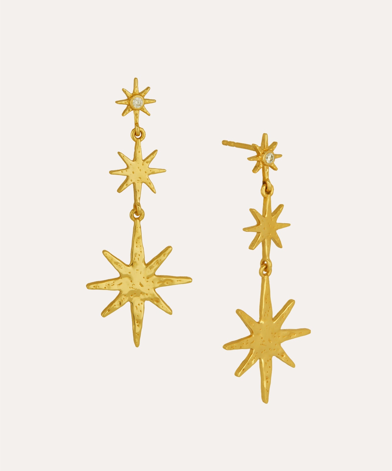 Triple Star Drop Earrings | Sustainable Jewellery by Ottoman Hands