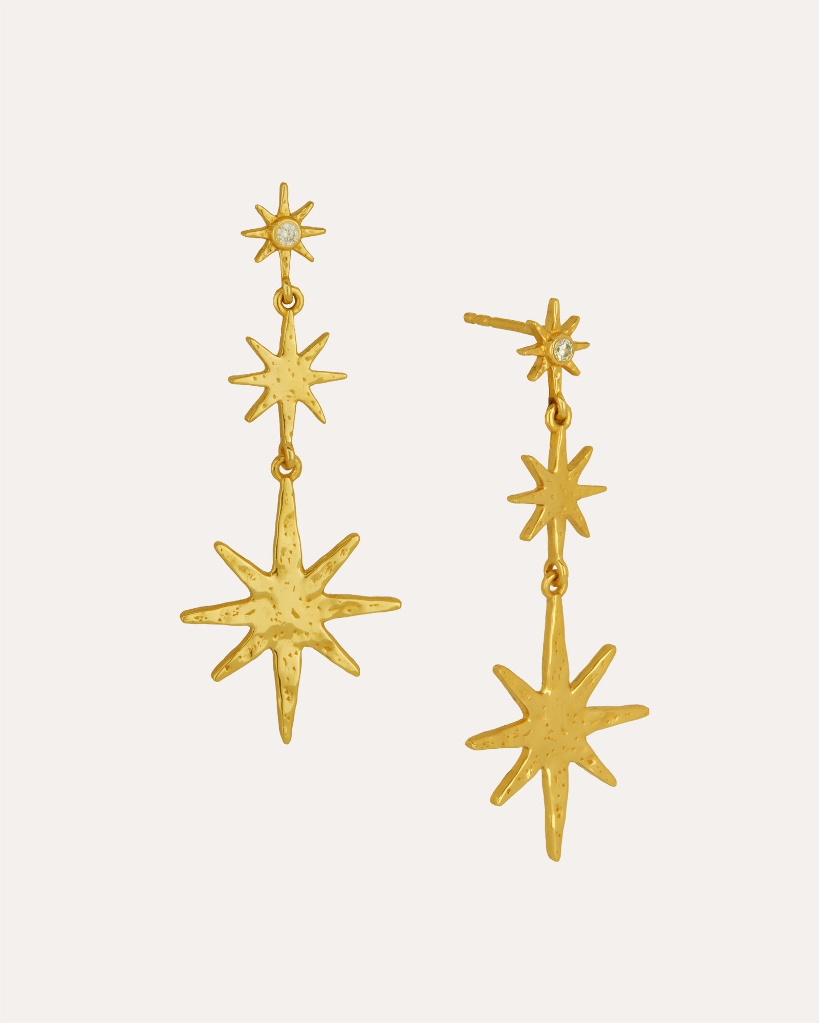 Triple Star Drop Earrings | Sustainable Jewellery by Ottoman Hands