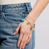 Cornicello Evil Eye and Turquoise Charm Bracelet