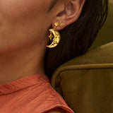 Crescent Moon Drop Earrings | Sustainable Jewellery by Ottoman Hands