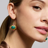 Raina Emerald and Pink Crystal Drop Earrings