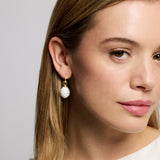 Ava Pearl Drop Huggie Earrings