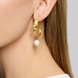 Judy Pearl Statement Hoop Earrings