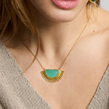 Sunrise Aqua Chalcedony Pendant Necklace