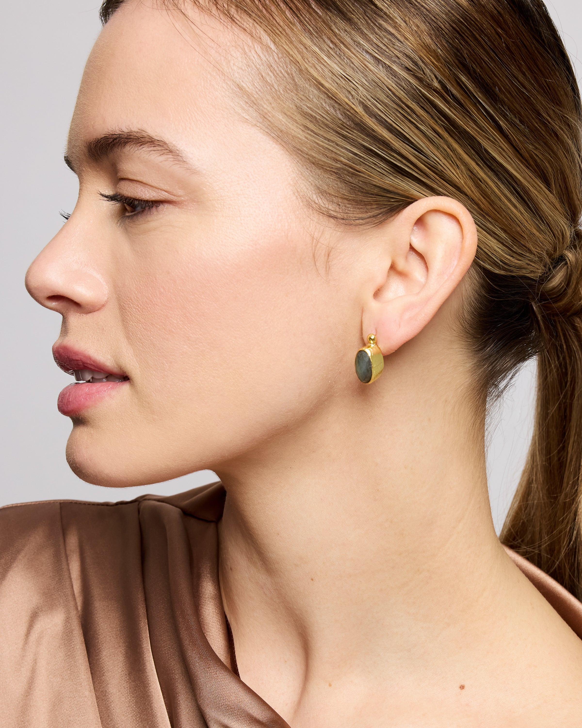 Aurelia Labradorite Stud Earrings | Sustainable Jewellery by Ottoman Hands