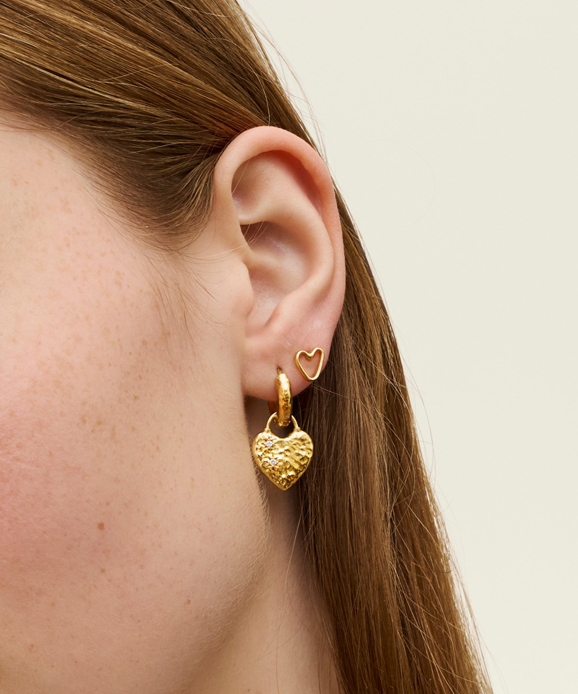 Crystal Heart Huggie Earrings | Ottoman Hands Jewellery