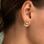 Dalia Twist Gold Stud Earrings | Ottoman Hands Jewellery