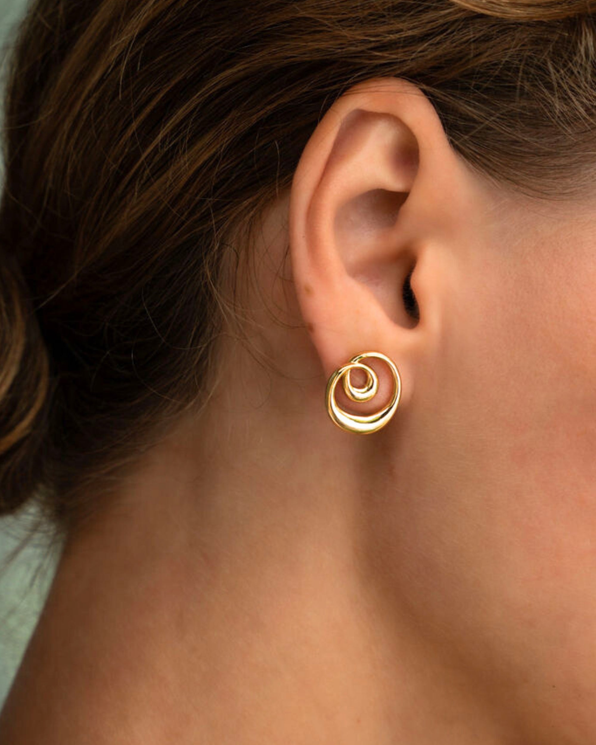Dalia Twist Gold Stud Earrings | Ottoman Hands Jewellery