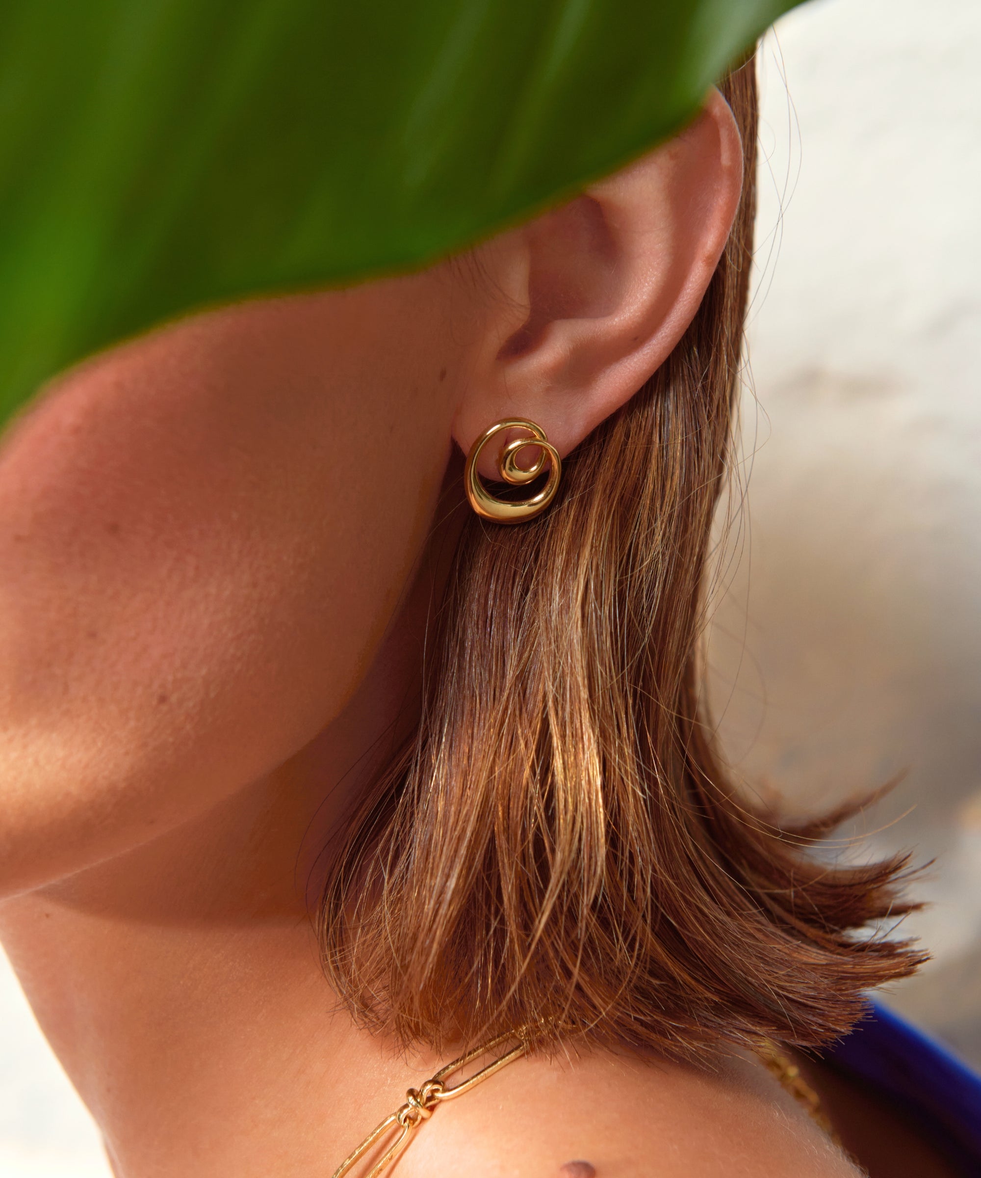 Dalia Twist Gold Stud Earrings | Sustainable Jewellery by Ottoman Hands