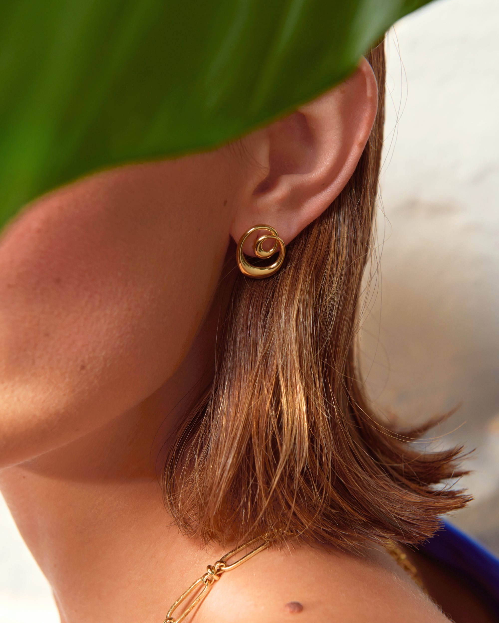 Dalia Twist Gold Stud Earrings | Ottoman Hands Jewellery