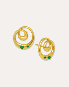 Dalia Twist Green Onyx Stud Earrings | Sustainable Jewellery by Ottoman Hands