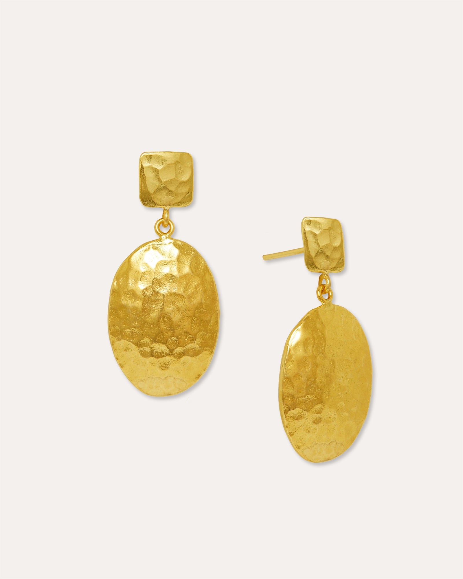 Desiree Hammered Drop Stud Earrings | Sustainable Jewellery by Ottoman Hands
