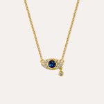 Diamond Evil Eye Solid Gold Pendant Necklace | Ottoman Hands Jewellery