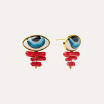 Adira Blue Porcelain Evil Eye Stud Earrings | Sustainable Jewellery by Ottoman Hands