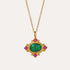 Raina Emerald and Pink Crystal Pendant Necklace | Sustainable Jewellery by Ottoman Hands