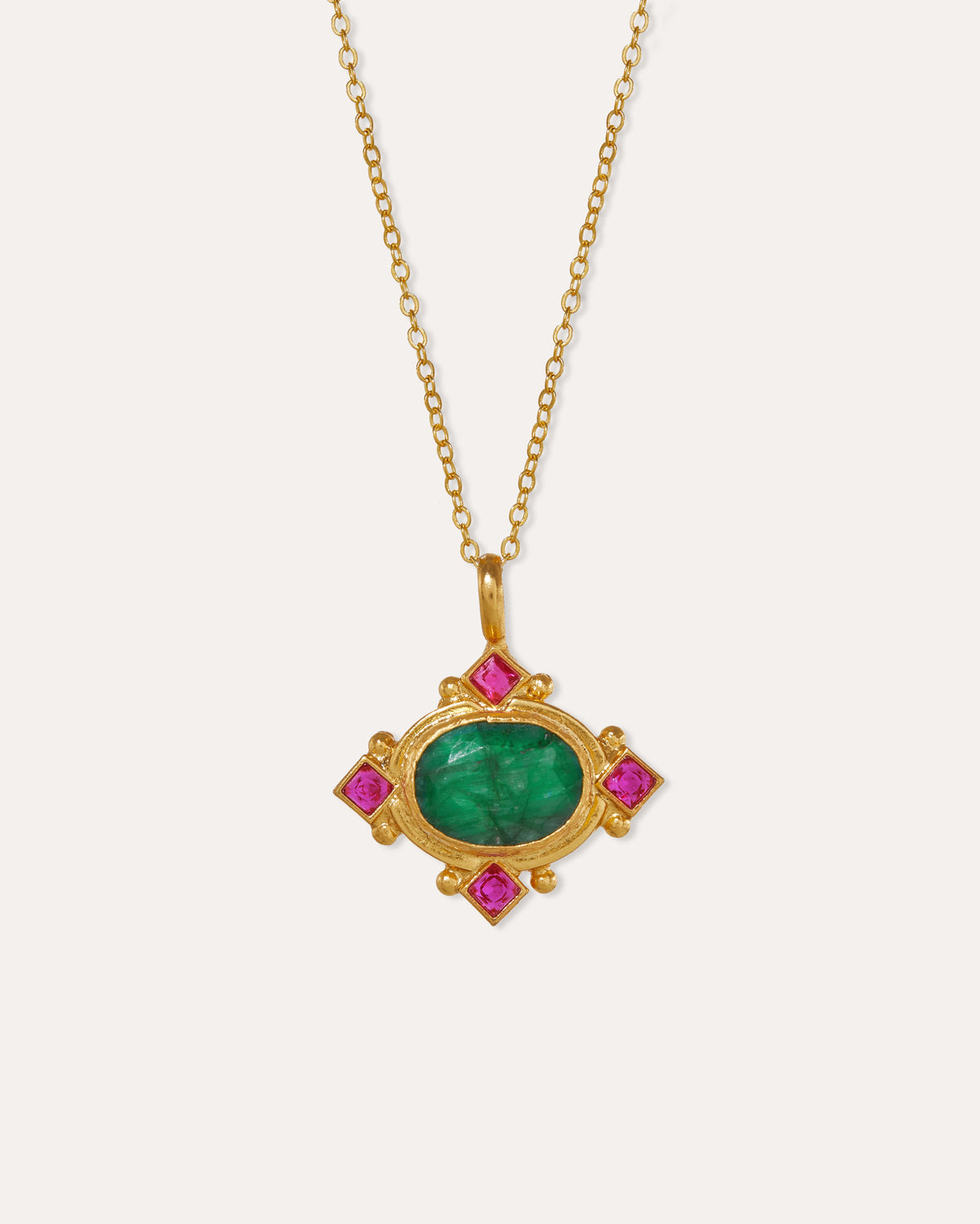 Raina Emerald Crystal Pendant Necklace