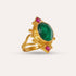 Raina Emerald and Pink Crystal Ring | Sustainable Jewellery by Ottoman Hands