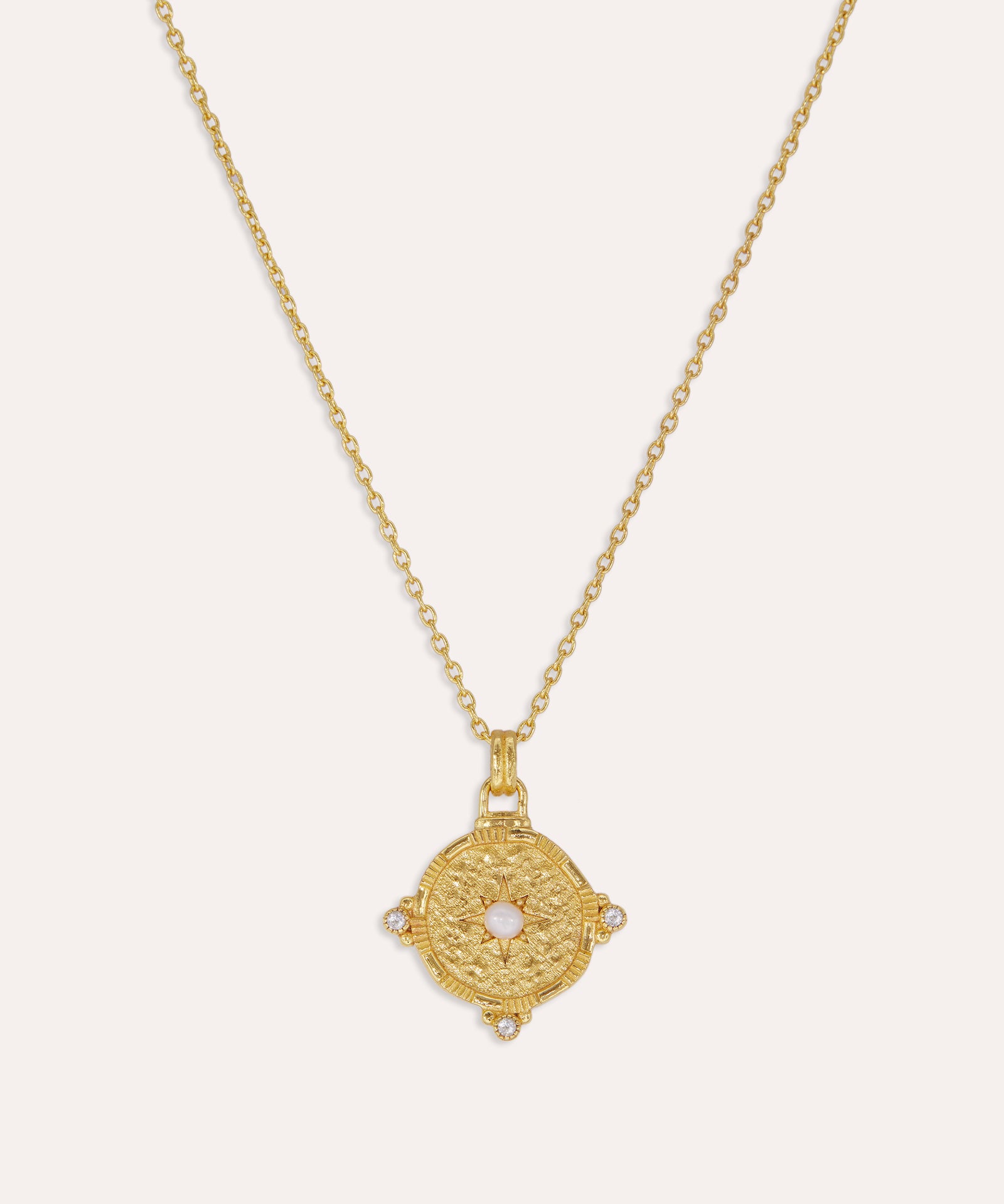 Pearl and White Topaz Shield Pendant Necklace | Ottoman Hands Jewellery