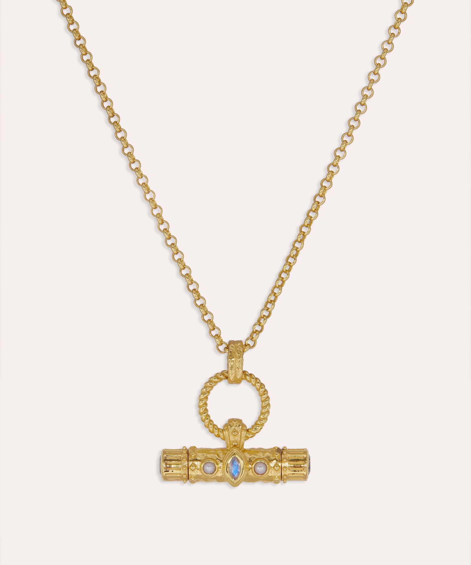 Amulet T-Bar Marquise Labradorite Necklace | Sustainable Jewellery by Ottoman Hands