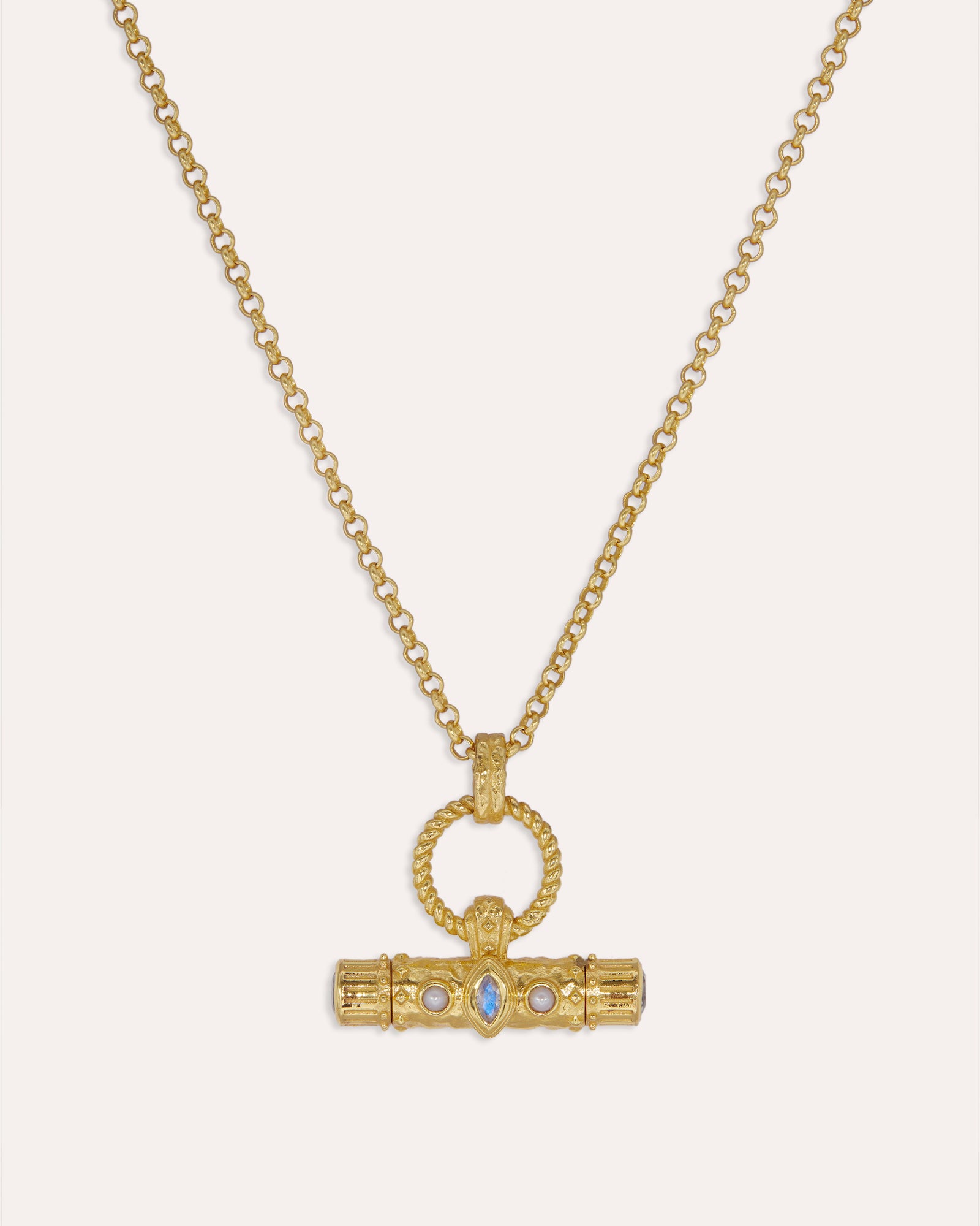 Amulet T-Bar Marquise Labradorite Necklace | Sustainable Jewellery by Ottoman Hands
