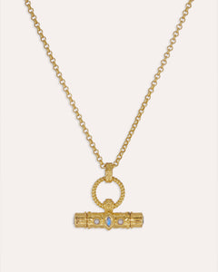 Amulet T-Bar Marquise Labradorite Necklace | Sustainable Jewellery by Ottoman Hands