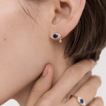 Diamond Evil Eye Solid Gold Stud Earrings | Ottoman Hands Jewellery