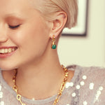 Eleanor Emerald Drop Stud Earrings | Sustainable Jewellery by Ottoman Hands