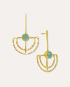 Elise Aqua Chalcedony Drop Stud Earrings | Sustainable Jewellery by Ottoman Hands