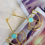 Elise Aqua Chalcedony Drop Stud Earrings | Sustainable Jewellery by Ottoman Hands