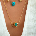 Elise Aqua Chalcedony Pendant Necklace | Sustainable Jewellery by Ottoman Hands