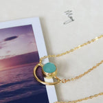 Elise Aqua Chalcedony Pendant Necklace | Sustainable Jewellery by Ottoman Hands