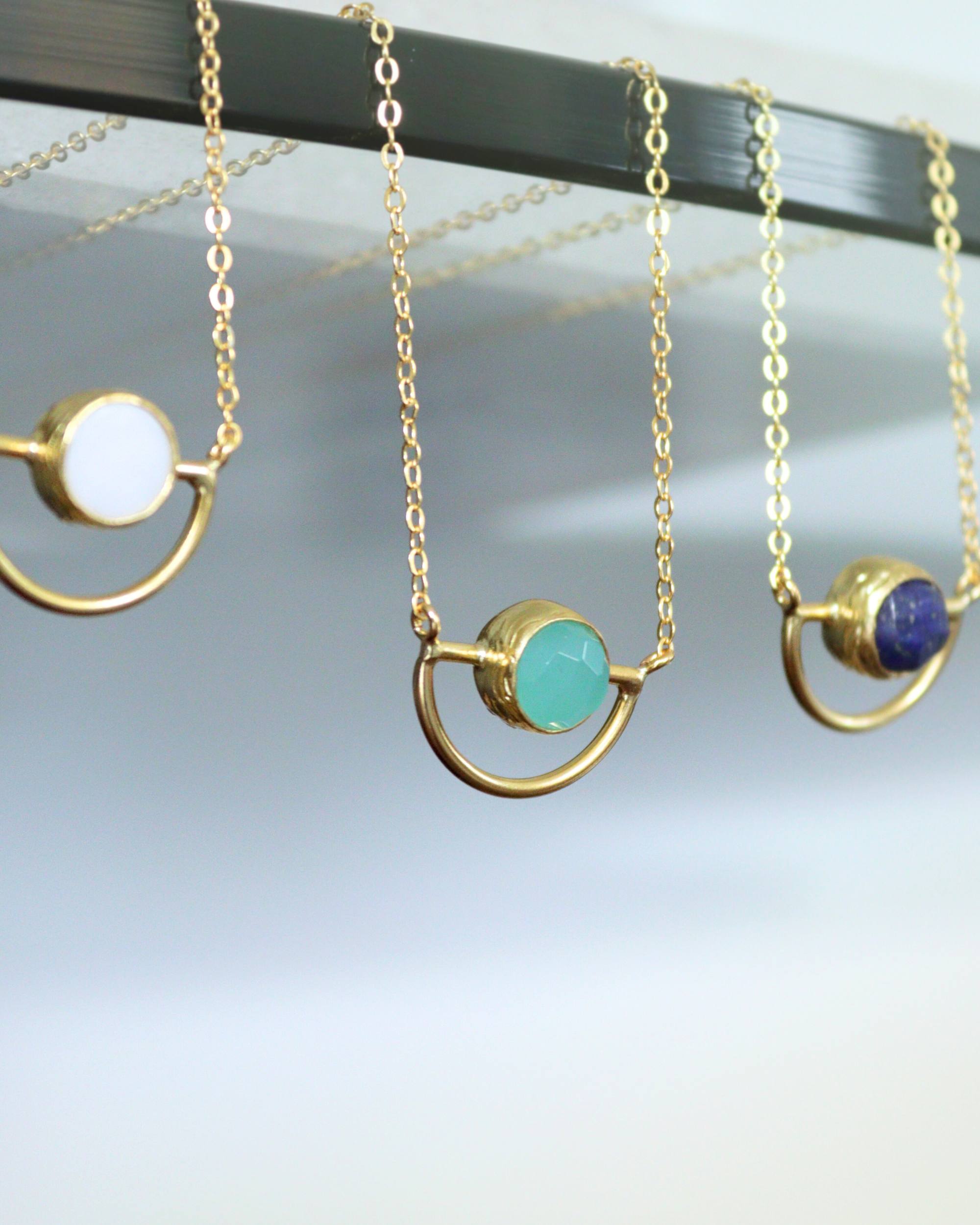 Elise Aqua Chalcedony Pendant Necklace | Sustainable Jewellery by Ottoman Hands