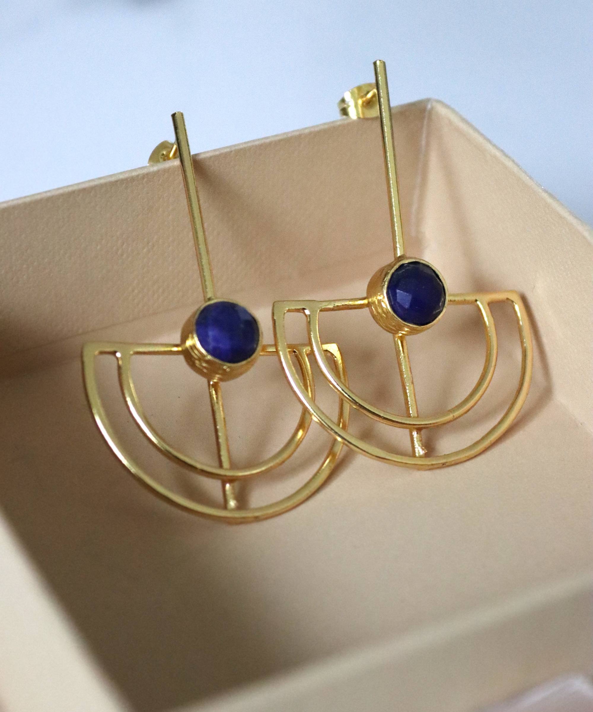 Elise Lapis Drop Stud Earrings | Sustainable Jewellery by Ottoman Hands