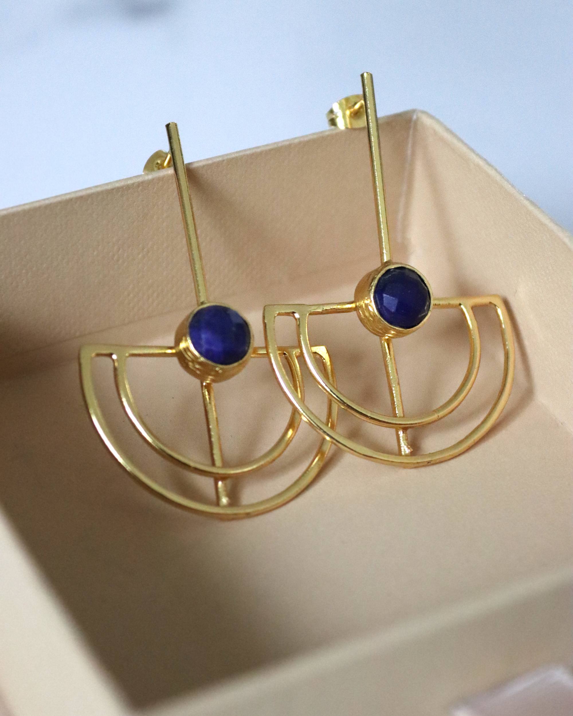 Elise Lapis Drop Stud Earrings | Sustainable Jewellery by Ottoman Hands