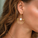 Elise Mother of Pearl Drop Stud Earrings | Sustainable Jewellery by Ottoman Hands