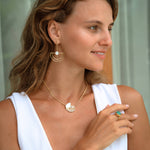 Elise Mother of Pearl Drop Stud Earrings | Sustainable Jewellery by Ottoman Hands
