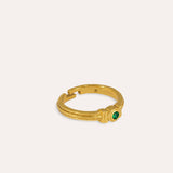 Emerald Green CZ  Tennis Link Ring