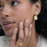 Emerald Green  CZ Wax Seal Drop Earrings | Ottoman Hands Jewellery