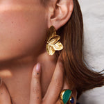 Eryn Gold Leaf Stud Earrings | Sustainable Jewellery by Ottoman Hands