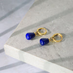 Esin Lapis Huggie Hoop Earrings | Sustainable Jewellery by Ottoman Hands
