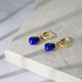 Esin Lapis Huggie Hoop Earrings | Sustainable Jewellery by Ottoman Hands