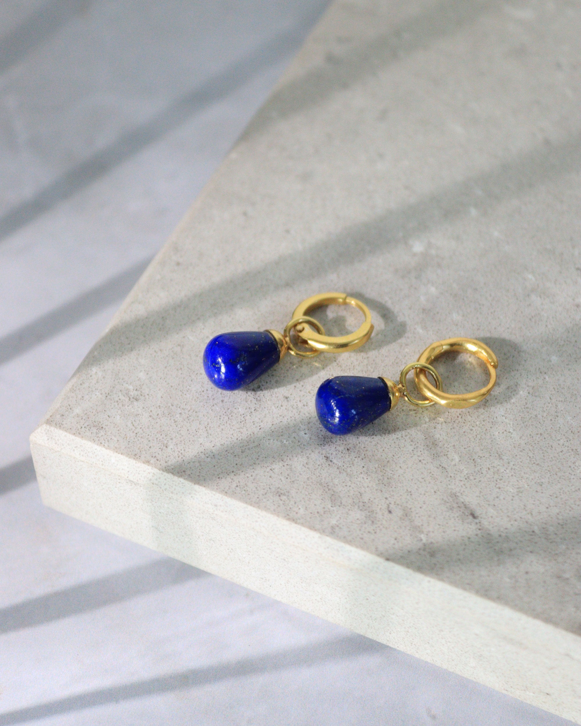 Esin Lapis Huggie Hoop Earrings | Sustainable Jewellery by Ottoman Hands