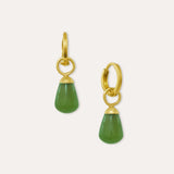 Esin Green Agate Huggie Hoop Earrings