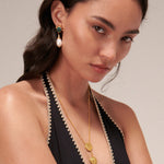 Esmeray Emerald and Pearl Drop Stud Earrings | Sustainable Jewellery by Ottoman Hands