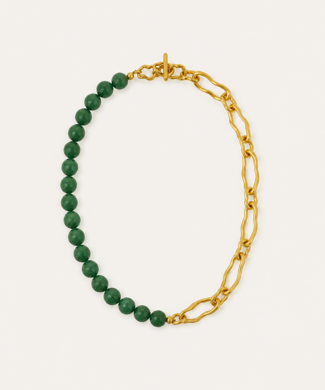 Green Agate Beaded Etta Chain Necklace | Sustainable Jewellery by Ottoman Hands