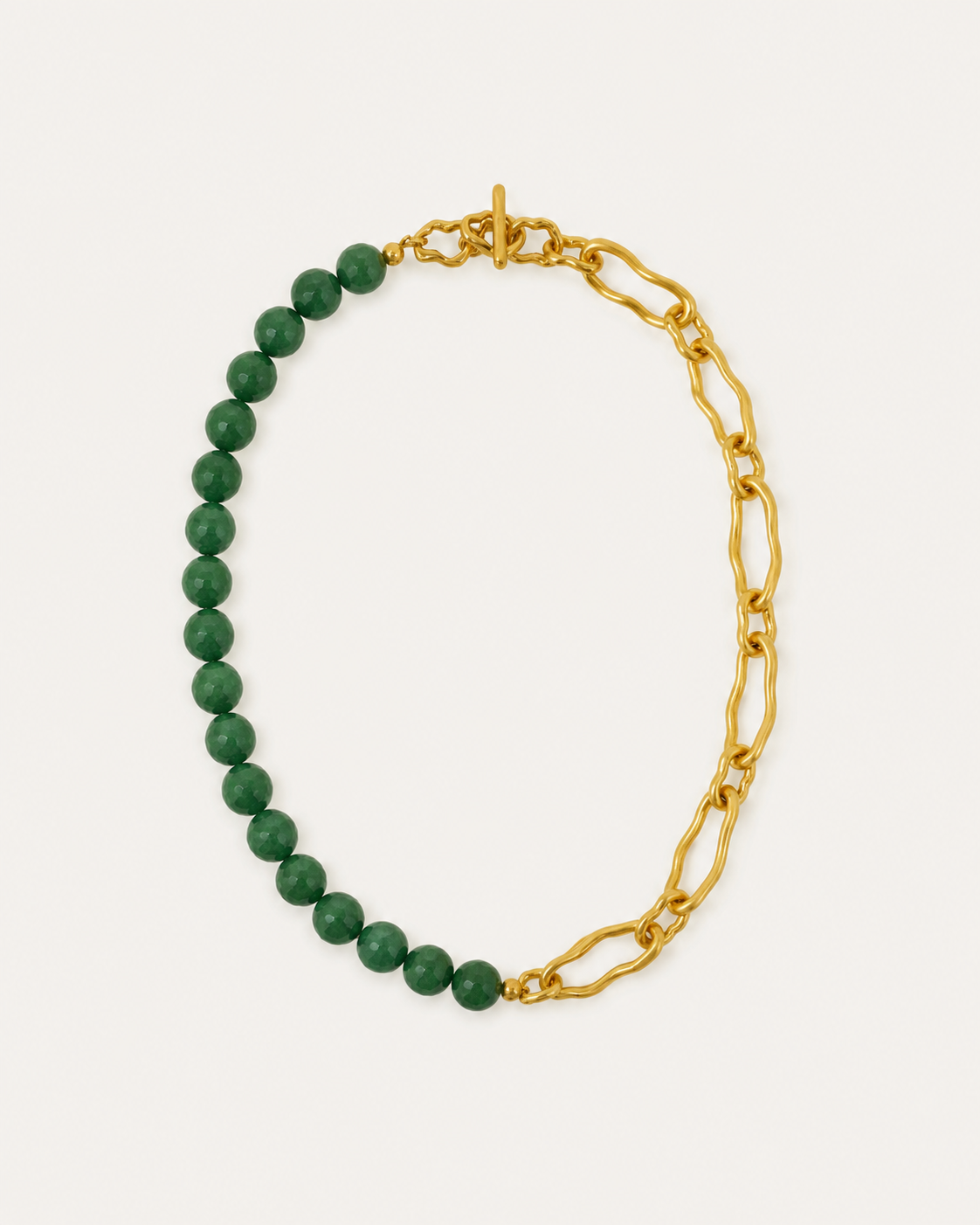 Green Agate Beaded Etta Chain Necklace | Sustainable Jewellery by Ottoman Hands