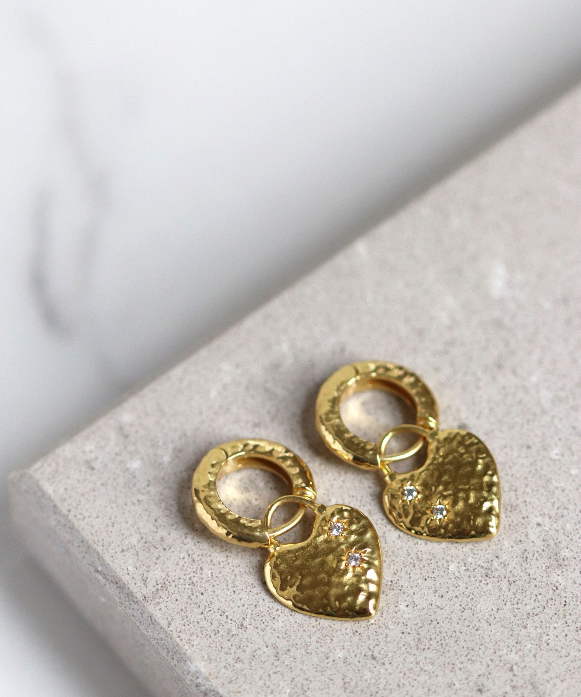 Heart Locket and Crystal Heart Earrings Set | Sustainable Jewellery by Ottoman Hands