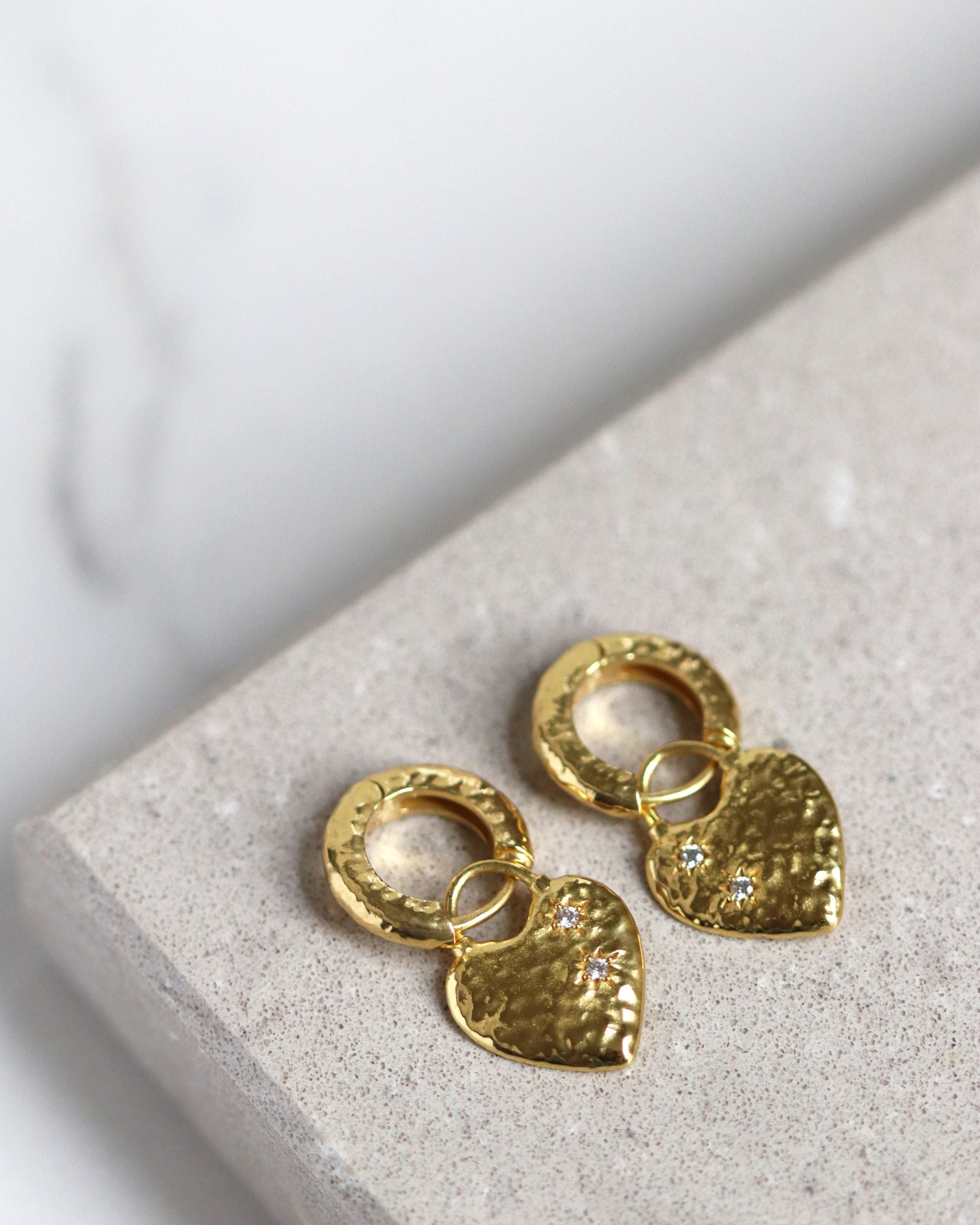 Heart Locket and Crystal Heart Earrings Set | Ottoman Hands Jewellery