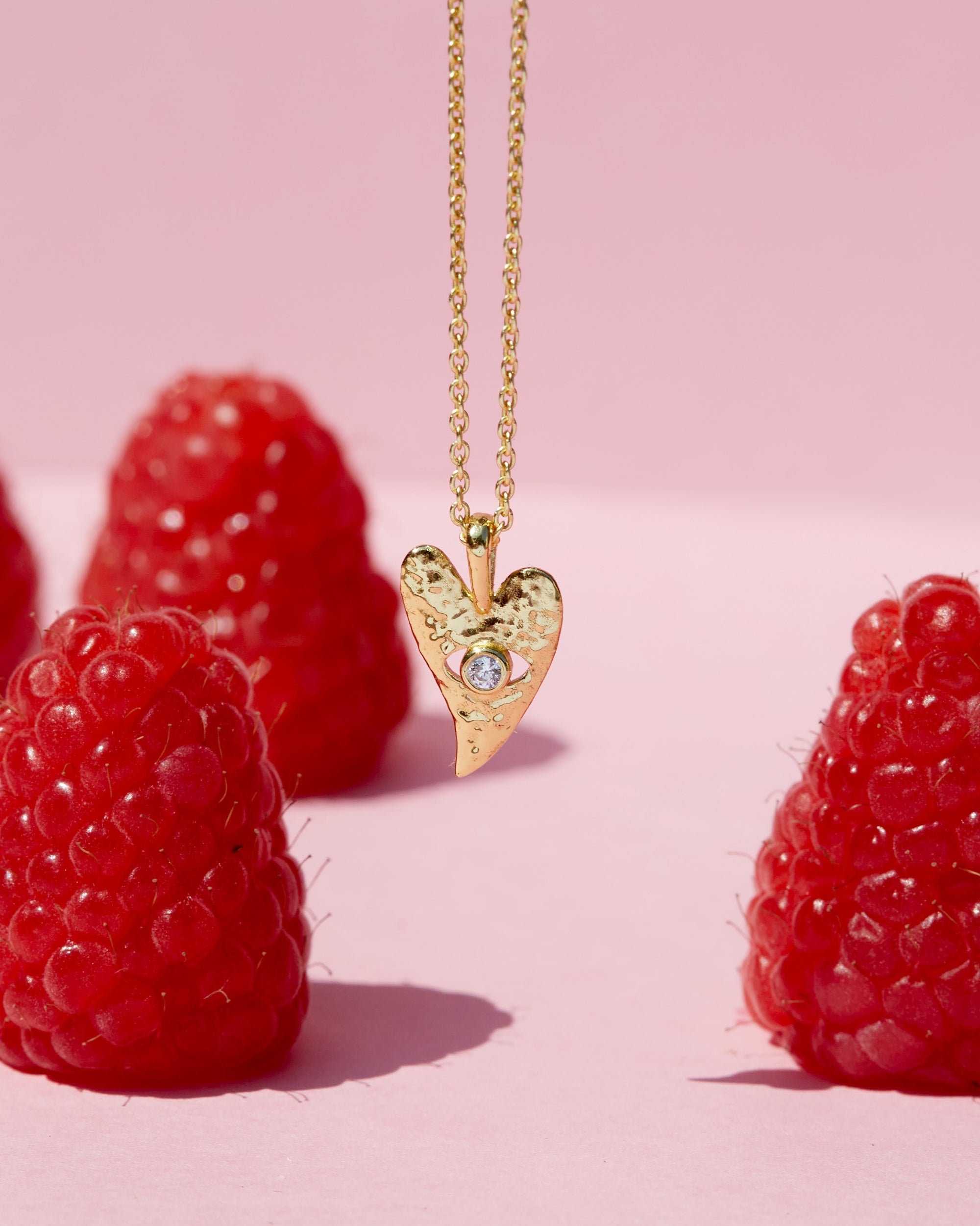 Evil Eye Heart Pendant Necklace - Gold | Ottoman Hands